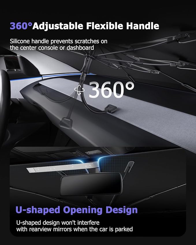 2025 Upgrade Car Windshield Sun Shade Windshield Sunshade Umbrella Protect Car - Image 5