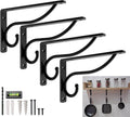 closet rod bracket, 6 inch hook shelf brackets, main product view
