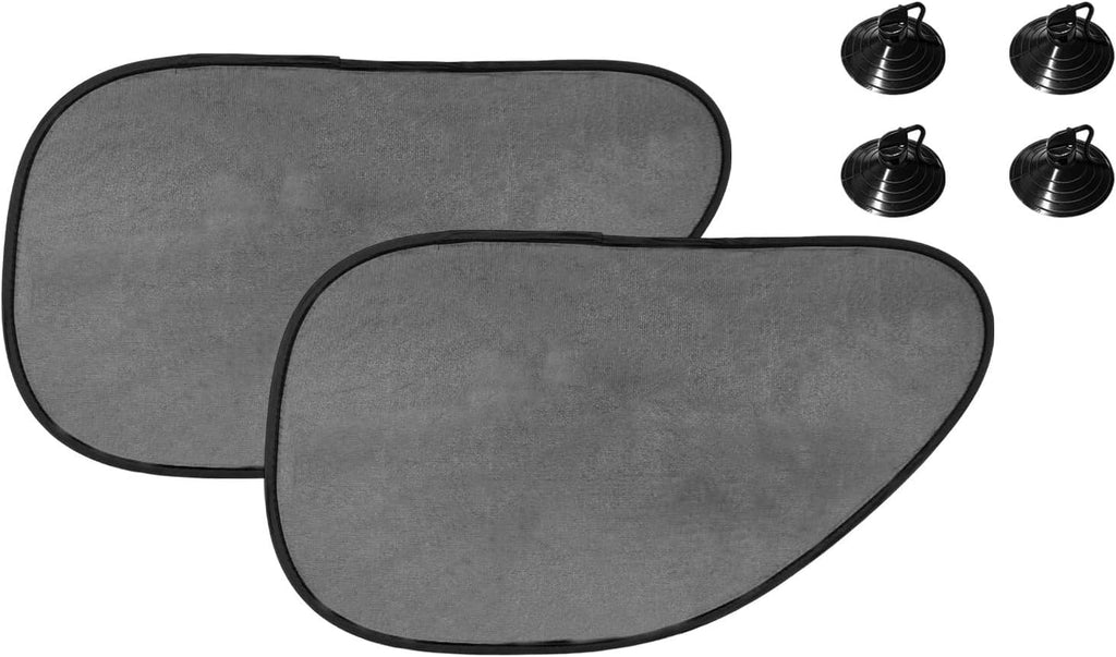 2 PCS Car Window Shades, Side Sun Visor UV Rays Protective Cover with 4 Suction Cups, Blackout Privacy Cooling Curtain Glare Sunlight Blocker for Most Cars Trucks SUVs