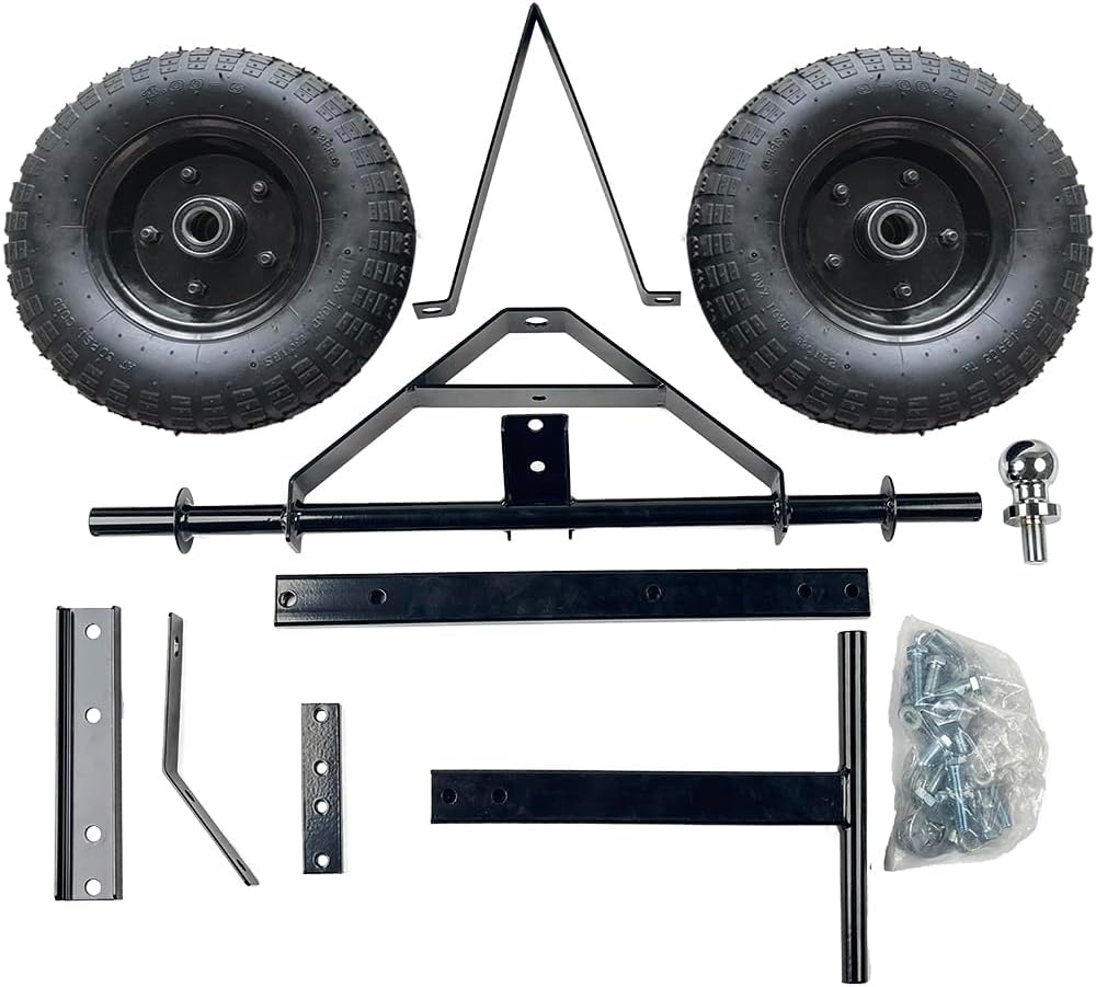 fouwick 600LBS Trailer Mover, 1-7/8” Hitch Ball & 12” Pneumatic Tires, Matt Black Powder Coated Steel Trailer Dolly (JT-TC003) Black Wheel, fit for Utility Trailer, Boat Trailer