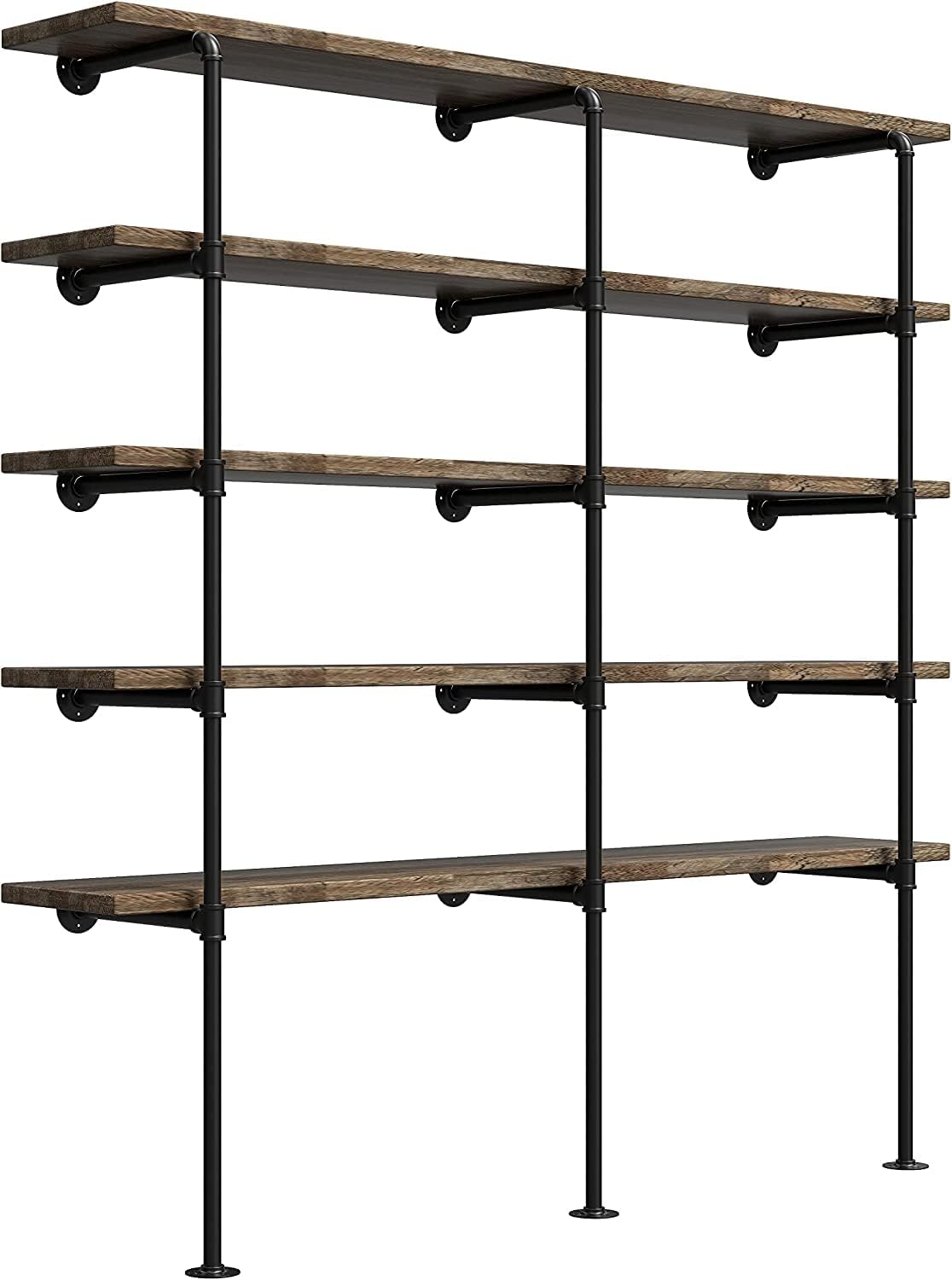 industrial retro wall mount iron pipe shelf,diy open, main product view