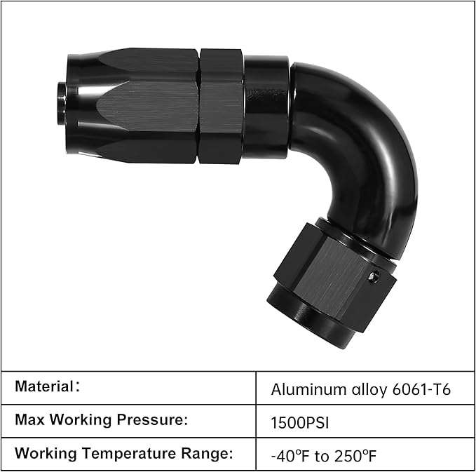 EVIL ENERGY 10AN 120 Degree One Piece Full Flow Hose End Fitting Swivel
