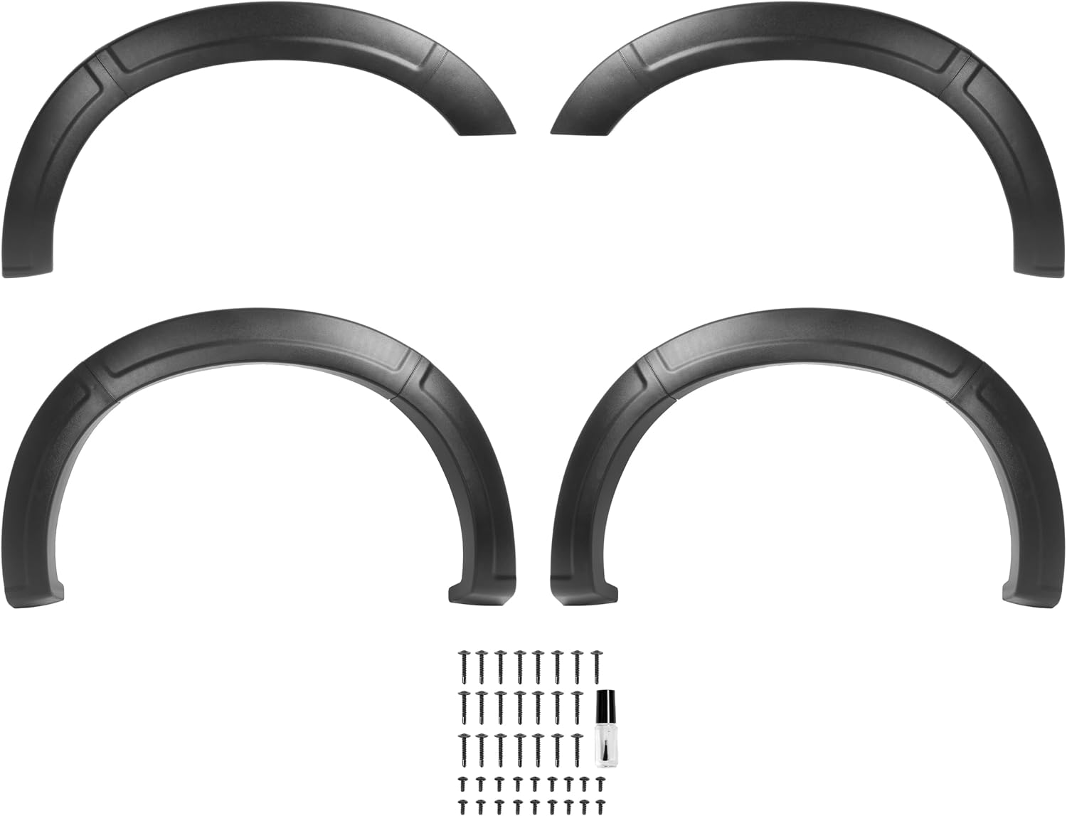 4Pcs Fender Flares Set Compatible with 2011-2016 Ford F-250 F-350 Super Duty Front & Rear Wheel Arch Cover Protector Plastic(PP) Textured Black