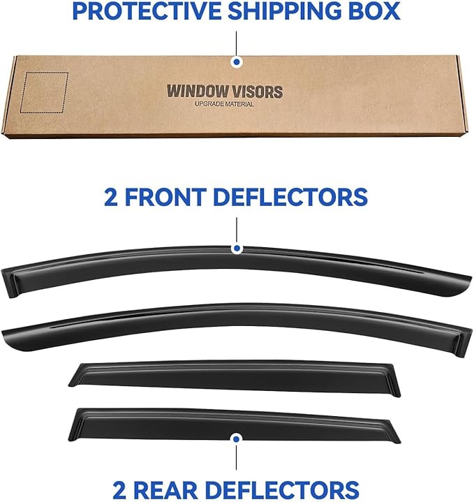 Window Visors Rain Guards for 2015-2024 Nissan Murano, Out-Channel Window Vent - Image 5