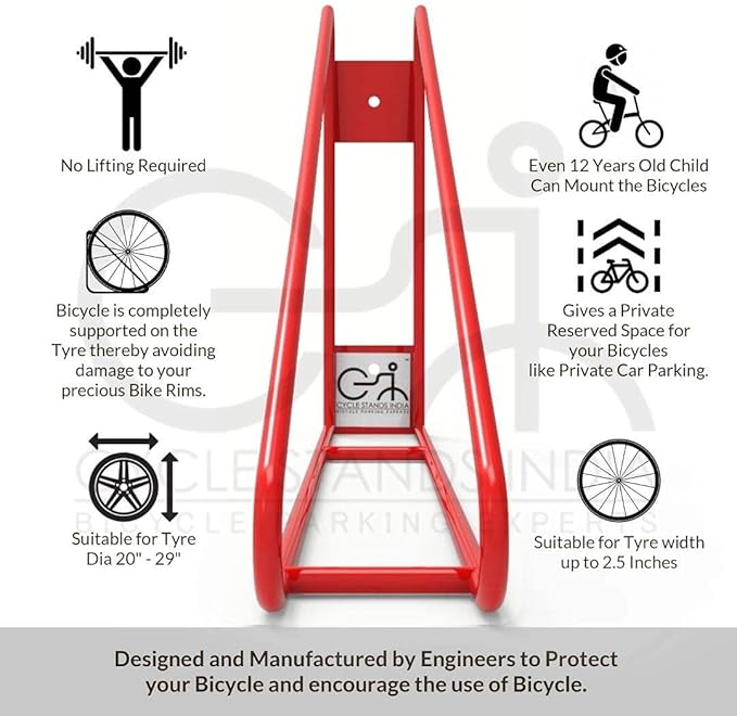 Bike Wall Mount Vertical Hanger - Image 3