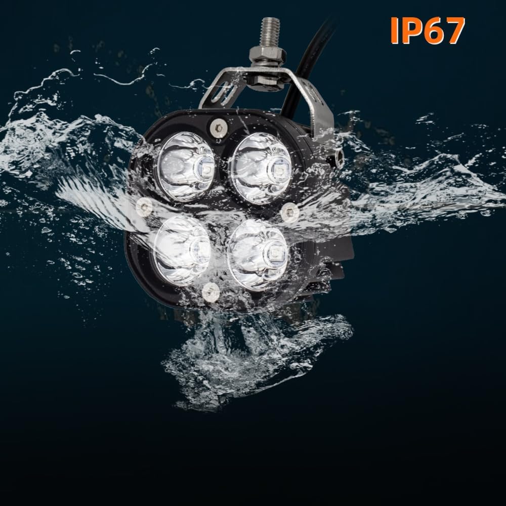 led blue offroad driving fog lights pod 2pcs showing dimensions