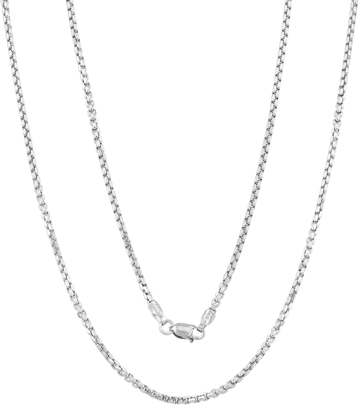 jewelheart 14k real yellow/white gold round box chain, main product view