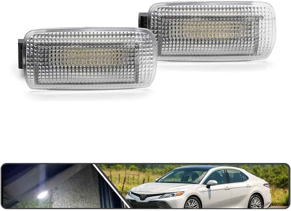 2Pcs LED Courtesy Door Light for Toyota 4Runner Camry Prius Tundra Sienna Avalon Lexus IS ES GS LS RX GX LX Powered by High Power SMD Xenon White LED Error Free