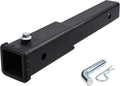 Trailer Hitch Extender 12 inch Extension, Fits 2 Inch Receiver | Matte Black Anti-Rattle Bolt Pin and Clip Included