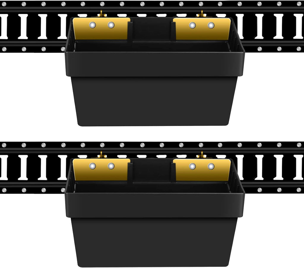Onesnt 2 Pack E-Track Basket Storage Bin| E Track Box for Tool Organizer - E-Track Accessories for Enclosed Trailer, Workshop, & Garage -Storage e Track Organizer