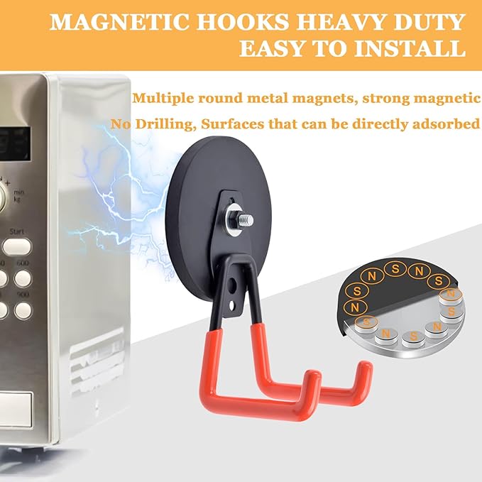 Magnetic Hooks Heavy Duty, 45 lbs Pulling 3.46" Strong Magnetic Hooks - Image 4