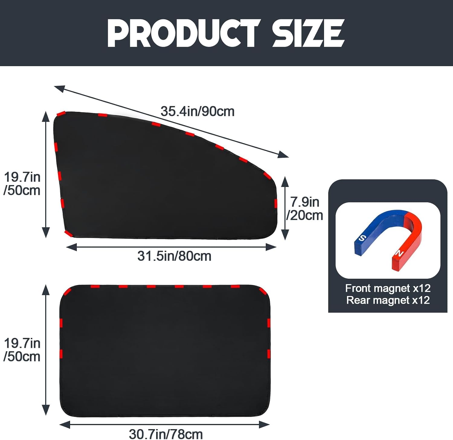 4 Pcs Car Side Window Sun Shade Blocker Cover for GMC Yukon 2022-2025, Automobile Interior Privacy Screen Shield Vehicle Sunvisor Insert Pad,Black