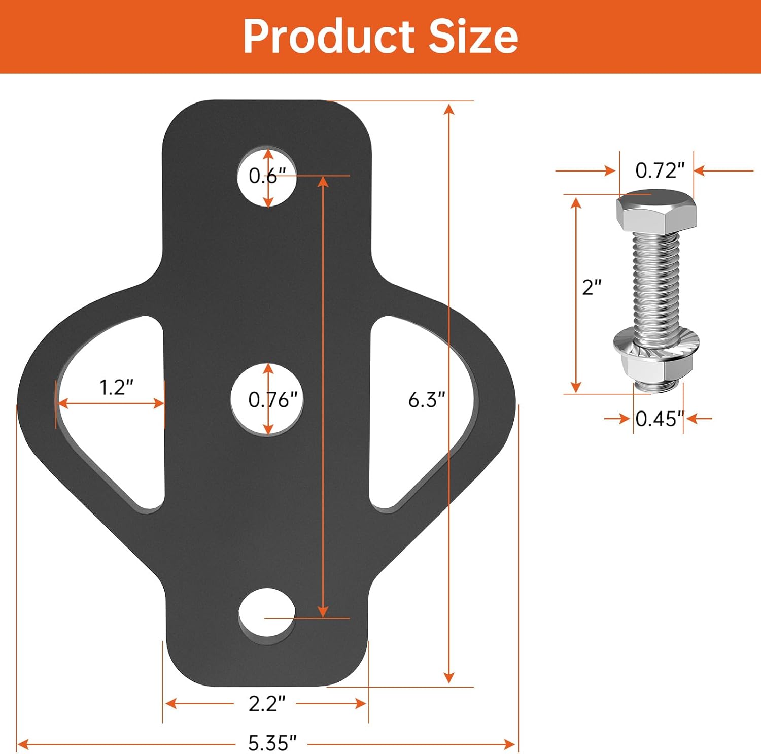 3-Way Trailer Hitch Adapter with Bolt for ATV Lawn Mower Golf Cart Yard Cart Garden Tractor Flat Towing Ball Mount