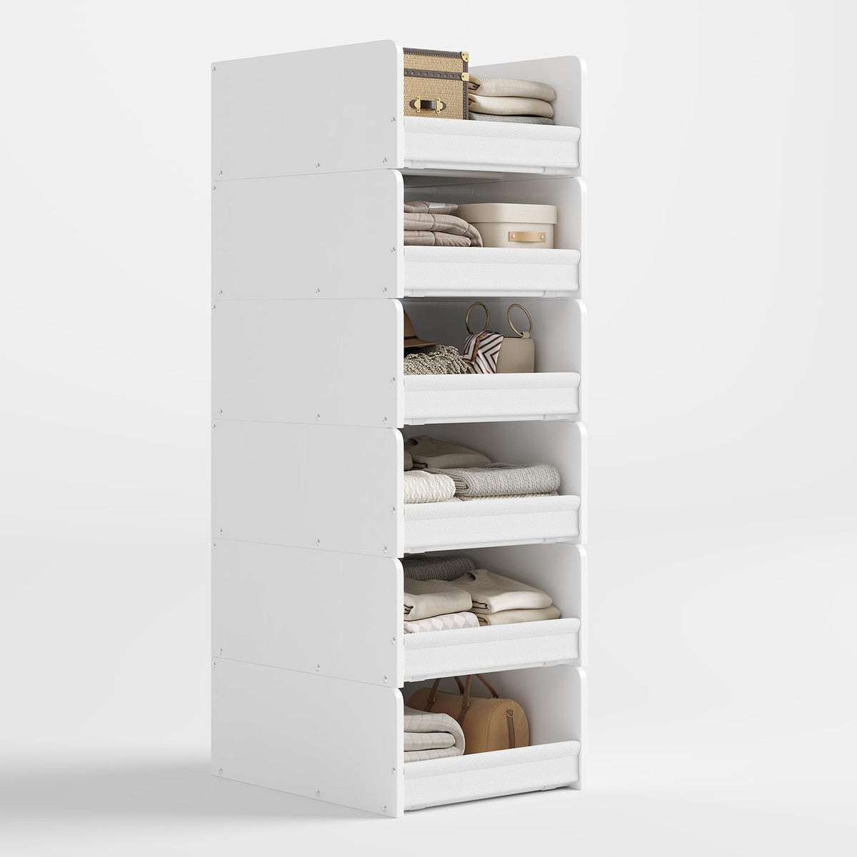 foucssomei closet storage organizer with wood frame &, main product view