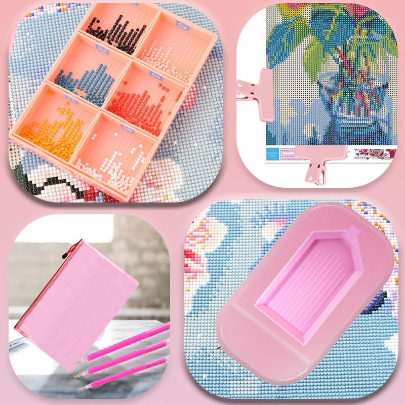 nlxcxucy 158pcs diamond art accessories kit, front angle view