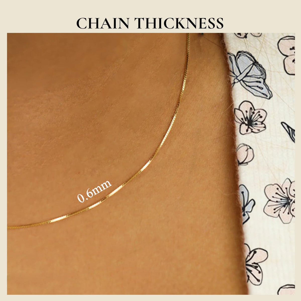 everyday elegance 10k gold box chain necklace for, side view