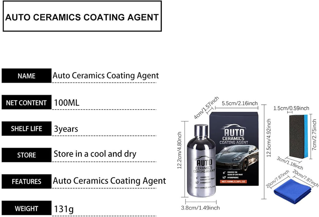 Automotive Nano-Ceramic Coating, Scratch-Filling Finish, 100ml, Car Truck Paint Sealant, Anti-Rust Scratch Guard, Effortless Application Process, For Vehicle Care