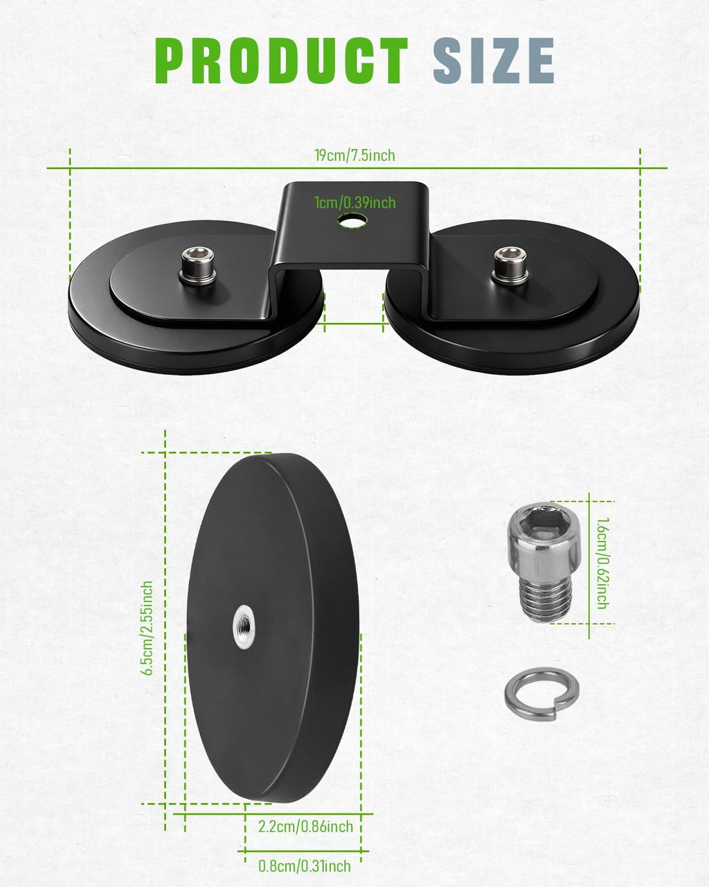 4PCS Magnetic LED Light Mounting Brackets, Magnet Base with Rubber Protection Universal Fit for LED Pods & Light Bars