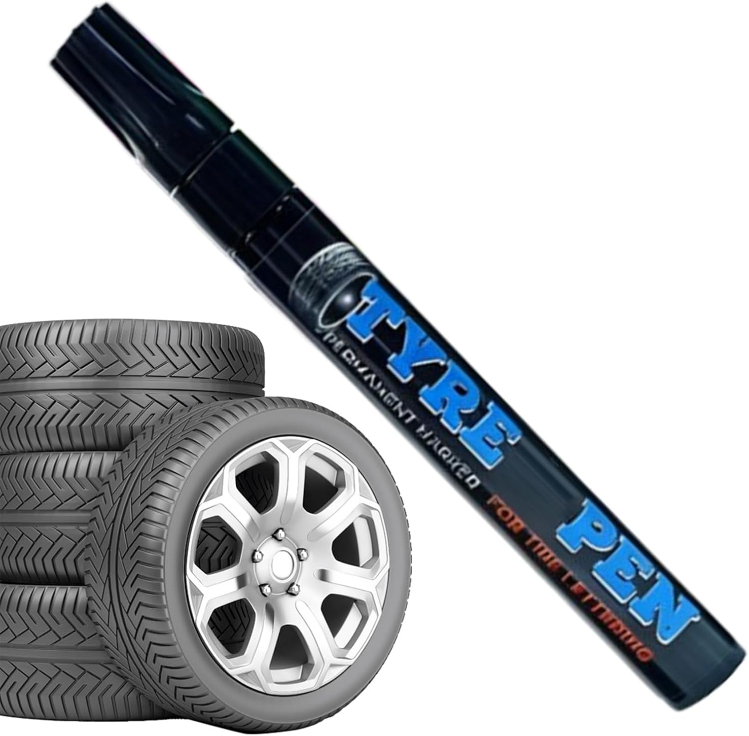Tire Paint Pen - Erasable Marker for Vehicle Customization, Quick Dry Non Fading Formula with Smooth Application, Tyre Drawing Pen for Car, Motorcycle, Bicycle, Bike, Metal Lettering