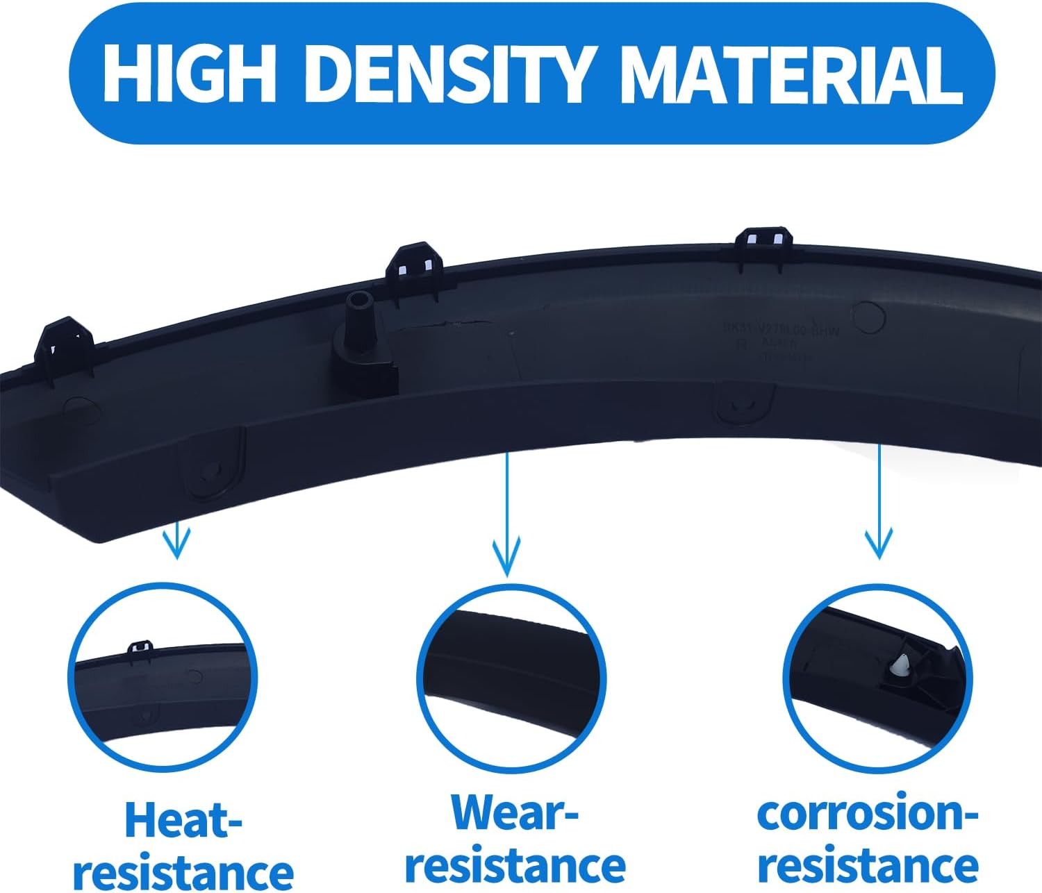 Passenger Right Side Fender flare Molding for 2015-2023 Transit 150 250 350, Deflector Wheel Arch Trim Accessories, Replace OEM # BK3Z61278L00BB, FO1291134C, Black, 1PC