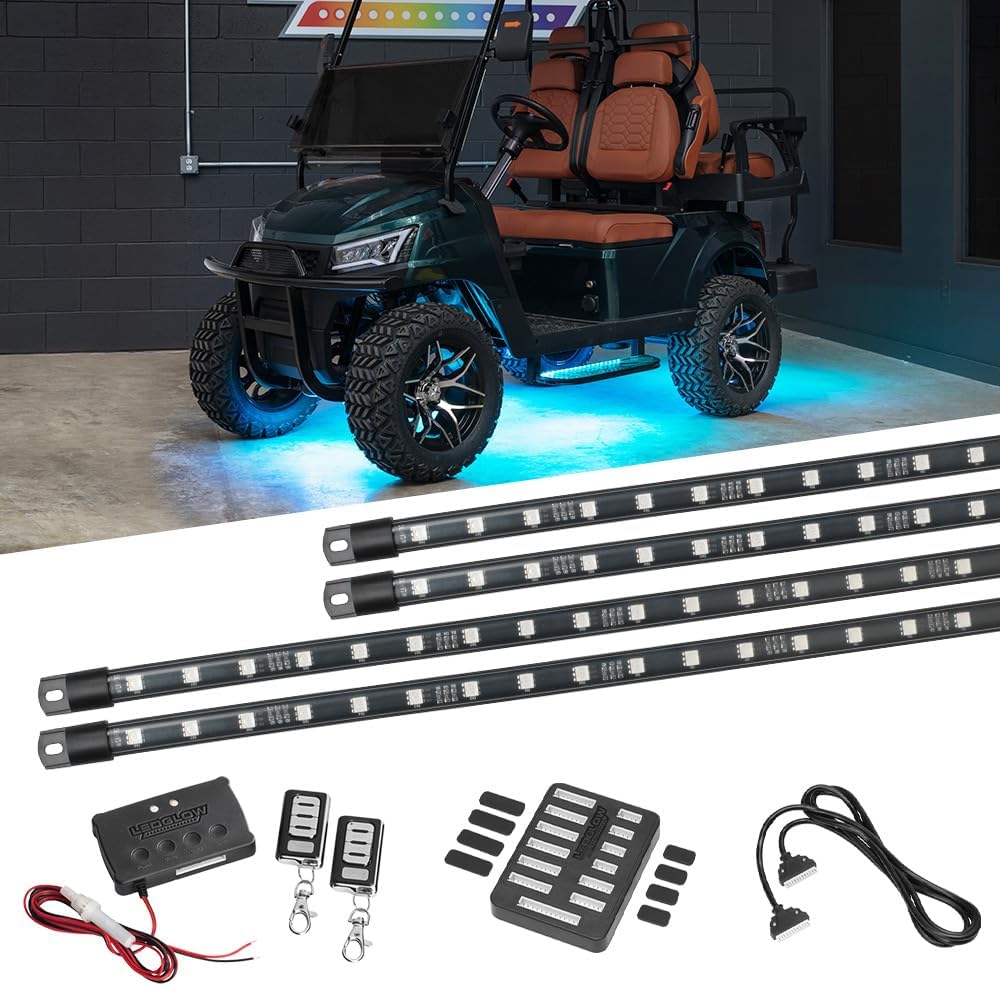 ledglow 4pc million color led golf cart underglow, main product view