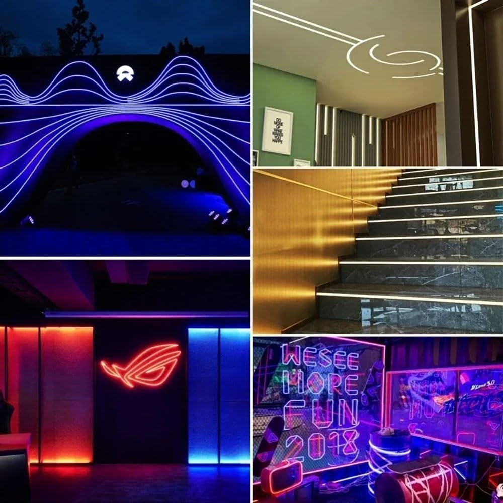 White/Black Silicone Neon Diffuser Tube 1-10m Length, 6-15mm LED Strip Width - Anti-Light Leakage, Soft & Bendable for Custom Shapes(F1210 White,1meter)