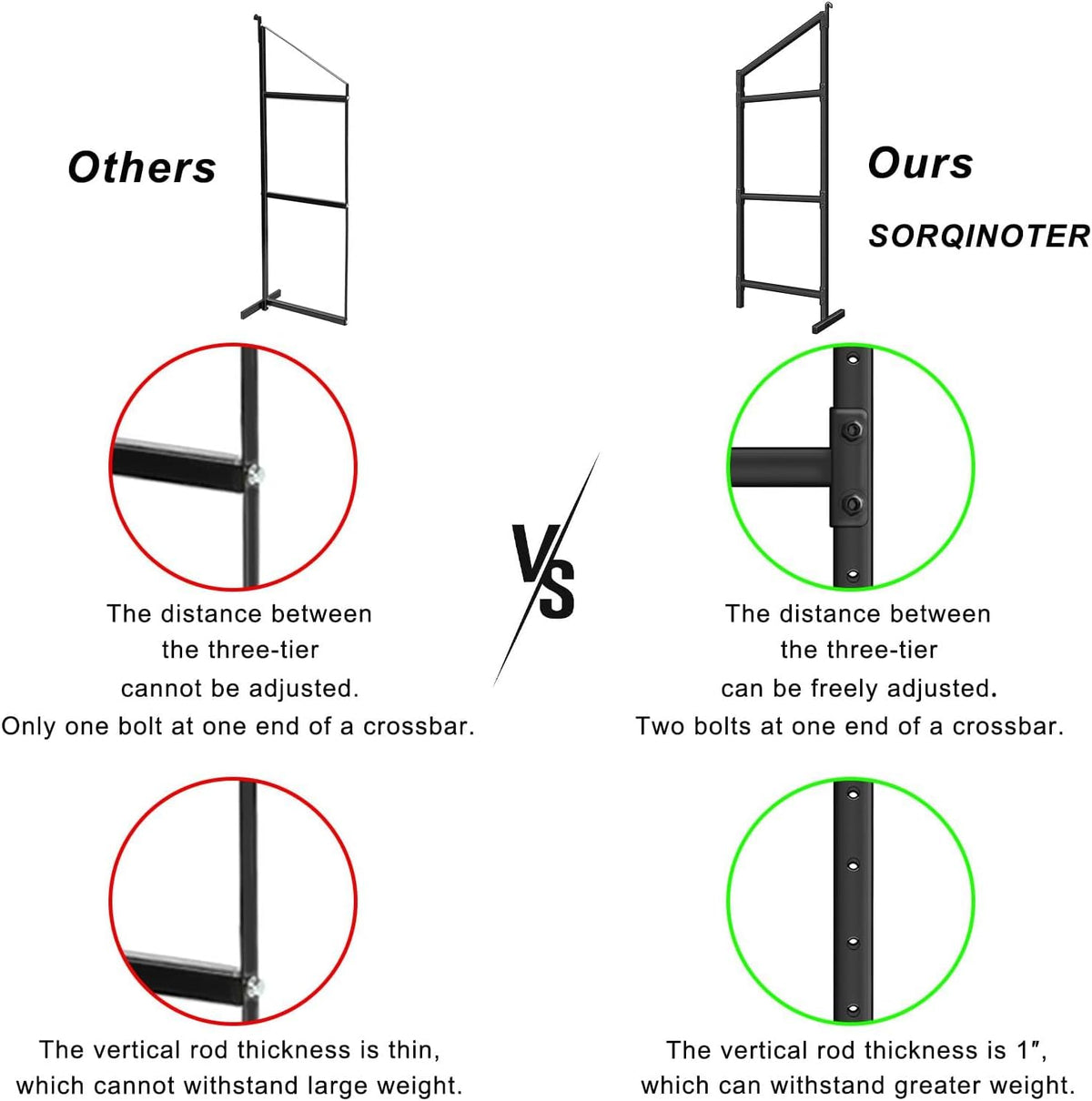 heavy-duty shipping container shelves with 57"(h) x 18"(w), side view