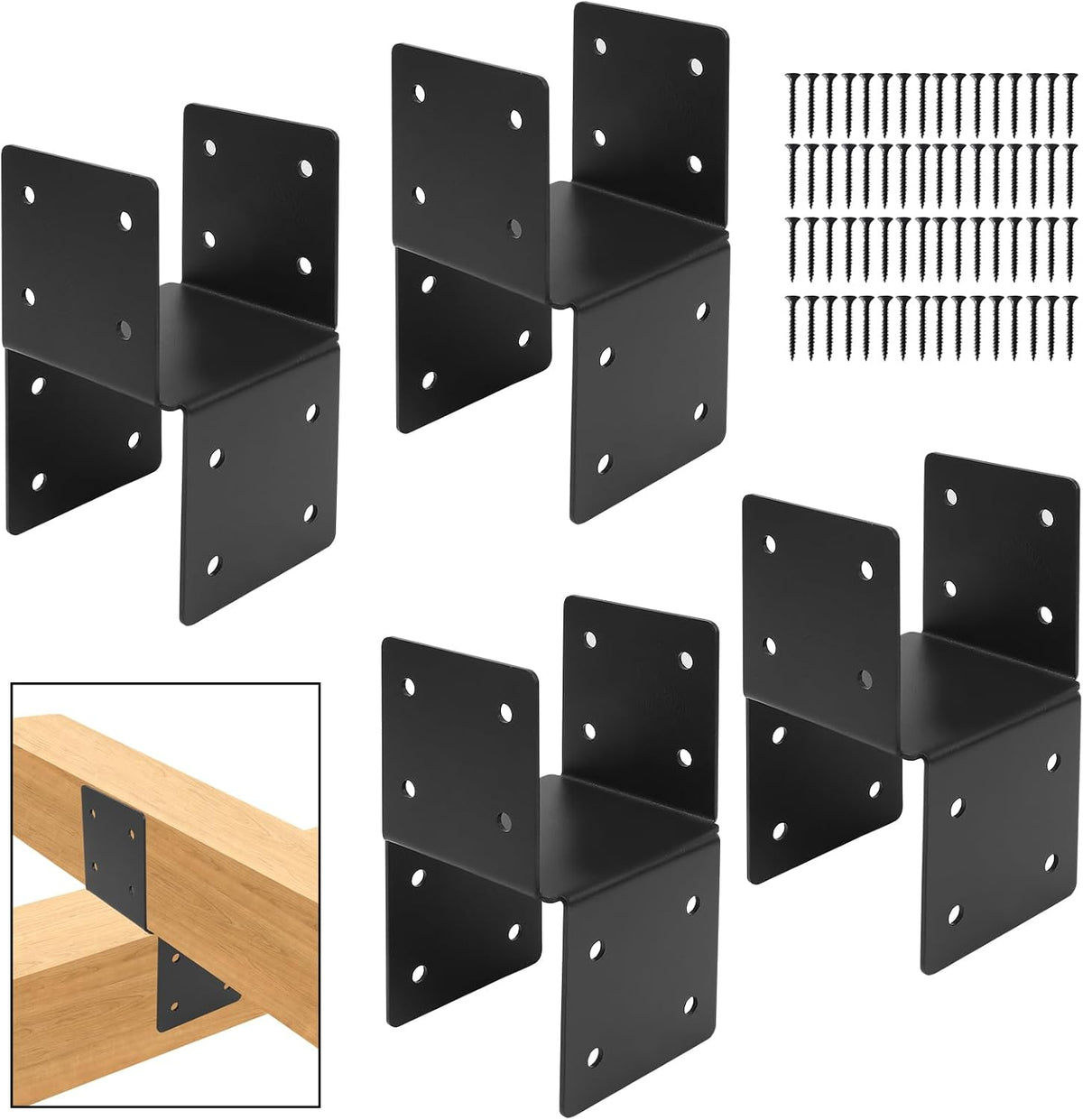 4x4 deck post caps tie brackets, base anchor, main product view