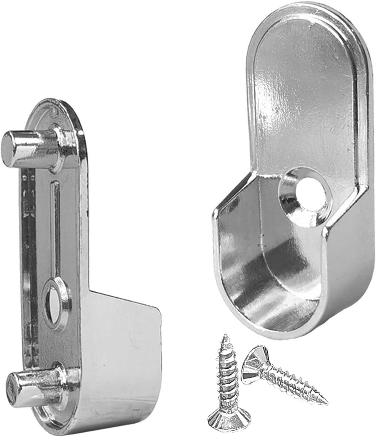 oval closet rod end supports with rear facing, main product view