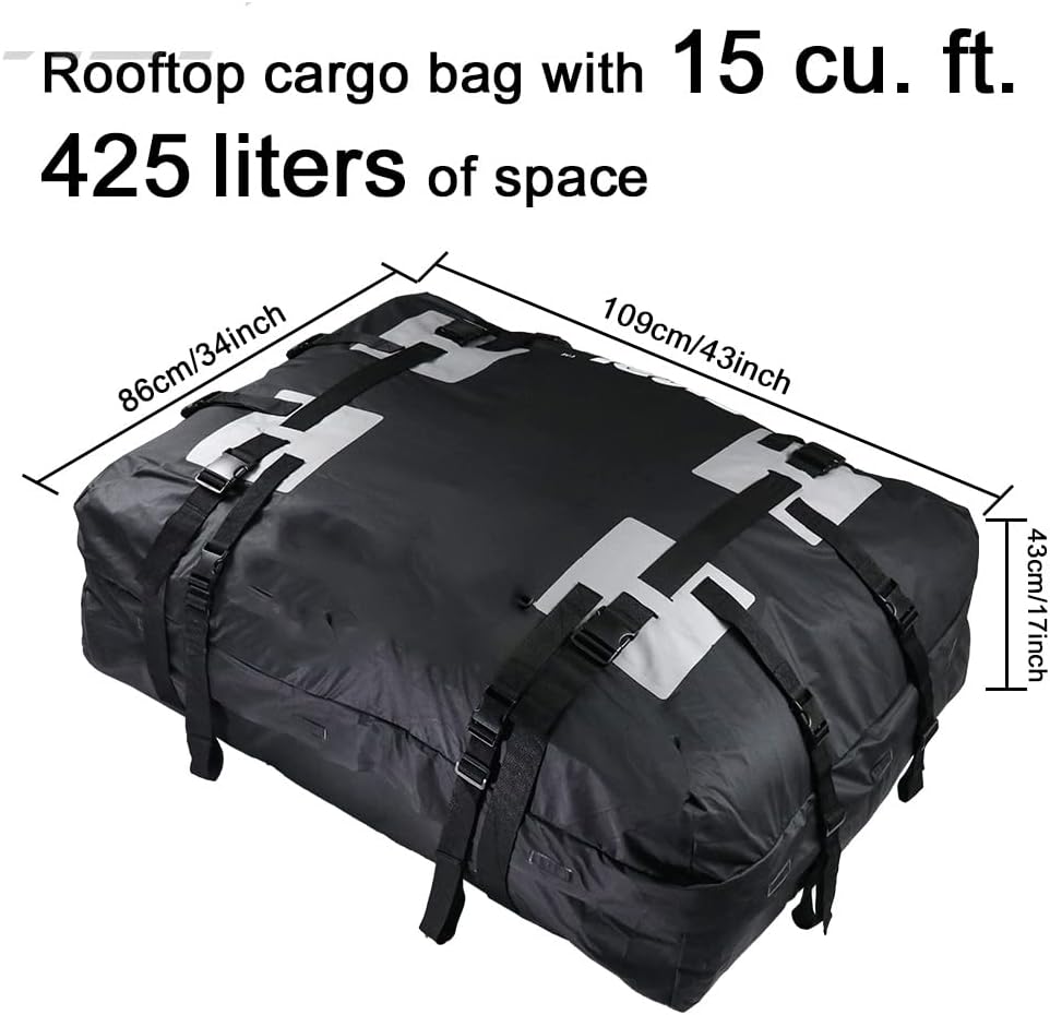 Thickened 15 Cubic Waterproof Duty Car Roof Top -Car Cargo Bag