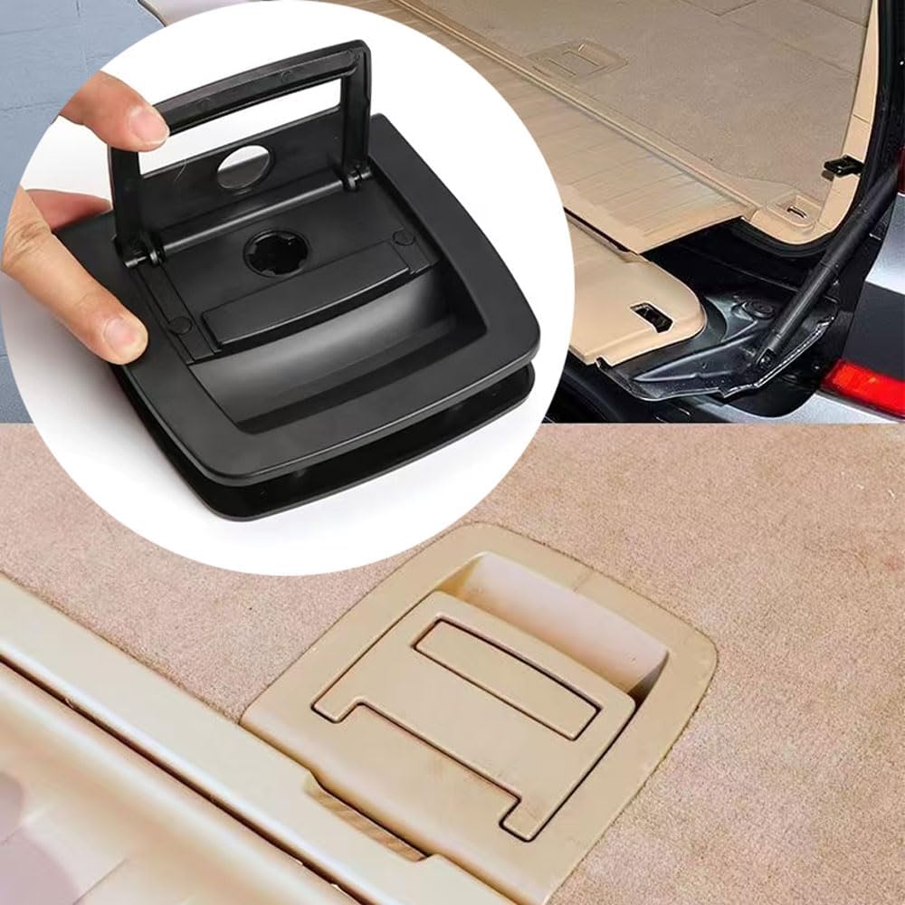 Rear Trunk Mat Carpet Handle Compatible with BMW 5 seri E60/F07/F11 2009-2016, X5 E70/F15 2006-2018, X6 E71/F16 2007-2019 Repalcement 51479120283 51476985161 (Black (Without Locking Function))