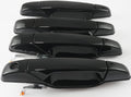 Exterior Door Handle, 4PCS Black Front Rear Driver Passenger Compatible with 2007-2014 Chevy Silverado Suburban Avalanche Tahoe, GMC Sierra Yukon Cadillac Escalade Replace 20828258 22738721