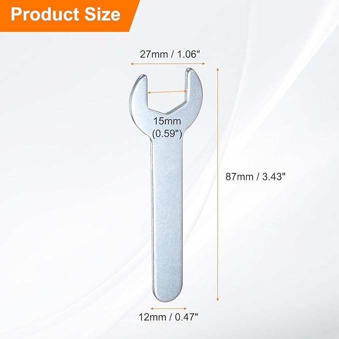 HARFINGTON 10pcs Small Wrench 15mm Open End U-Shaped Single Open Ended Spanner - Image 2