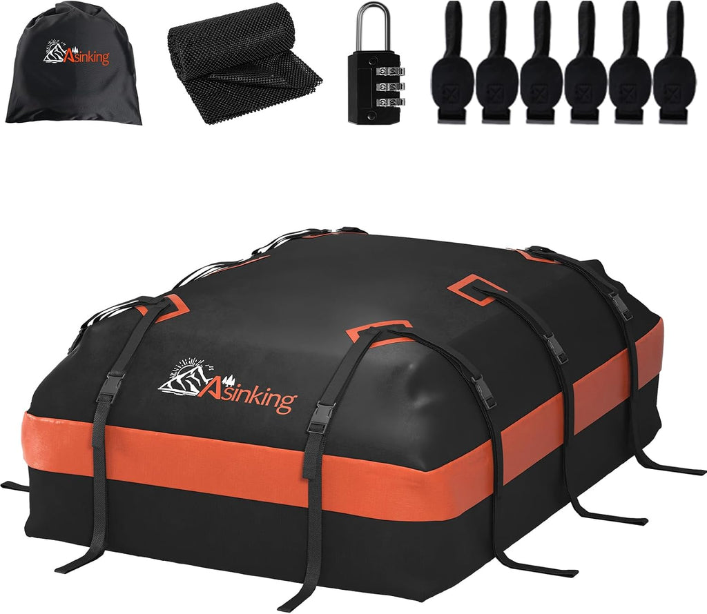 Asinking Car Roof Bag Rooftop top Cargo Carrier Bag 15 Cubic feet Waterproof