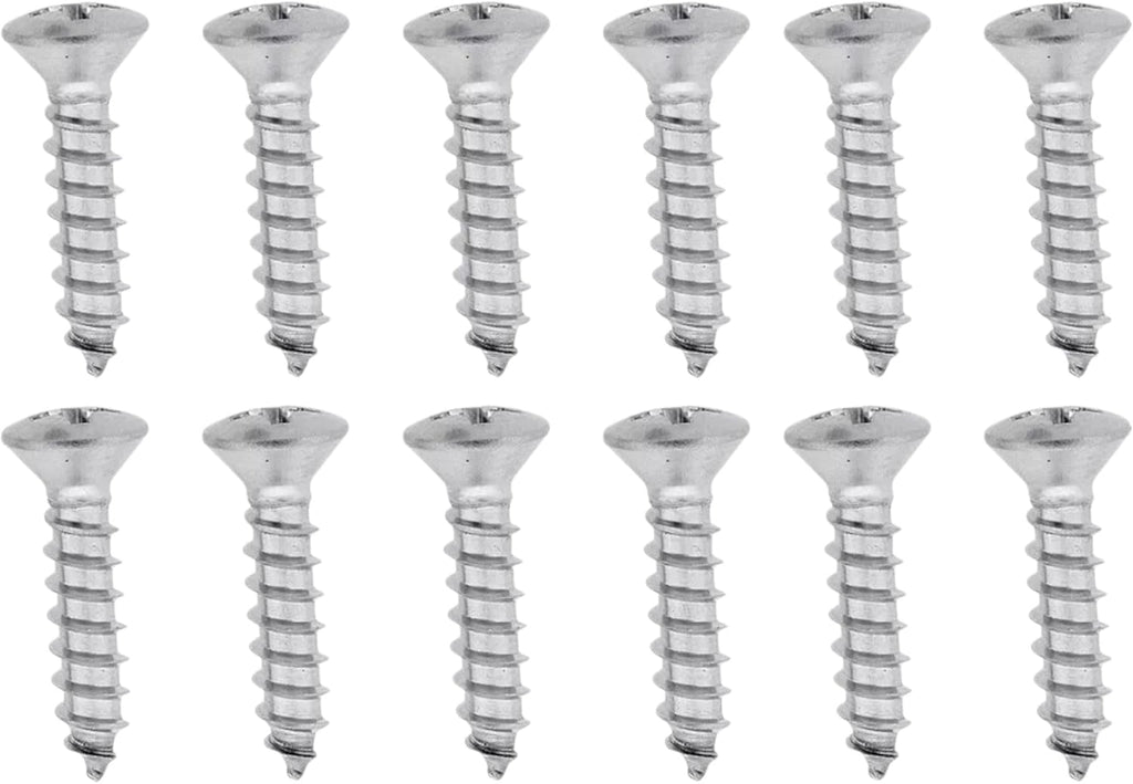 Pair Door Sill Scuff Plates Trim with Screws Compatible with 1967-1972 Ford Pickup Truck (F-100, F-250 & F-350)