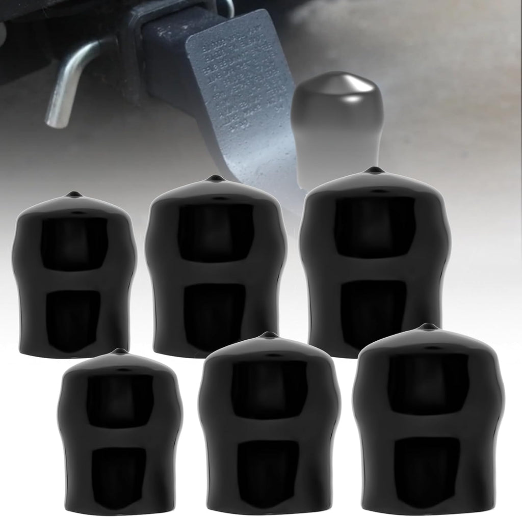 6-Pack Trailer Hitch Ball Covers, 1-7/8",2",2-5/16" Towing Ball Dustproof Antirust Protective Caps, fit SUV Trucks RV Boat Caravan Trailer Ball & More Accessories (Black)