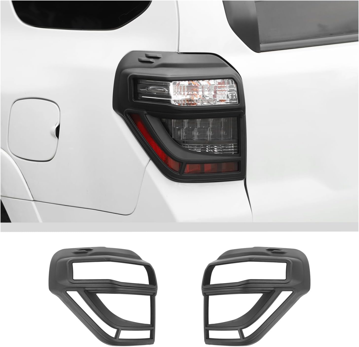 JWWY Tail Light Cover for Toyota 4Runner 2014–2023, Rear Light Lamp Protective Guard Trim Exterior Accessories,2pcs Black