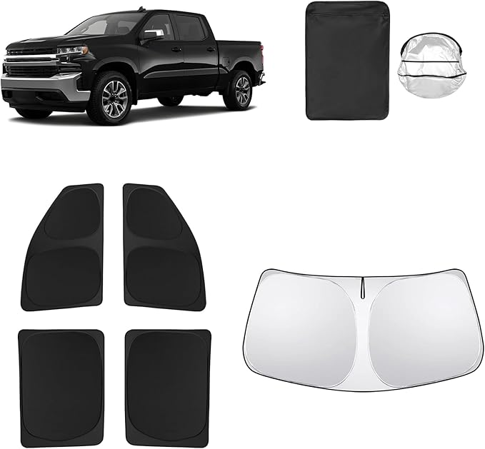 5pcs Car Window Shades for Chevrolet Silverado 2500 4WD LTZ 2020-2025 by Unknown