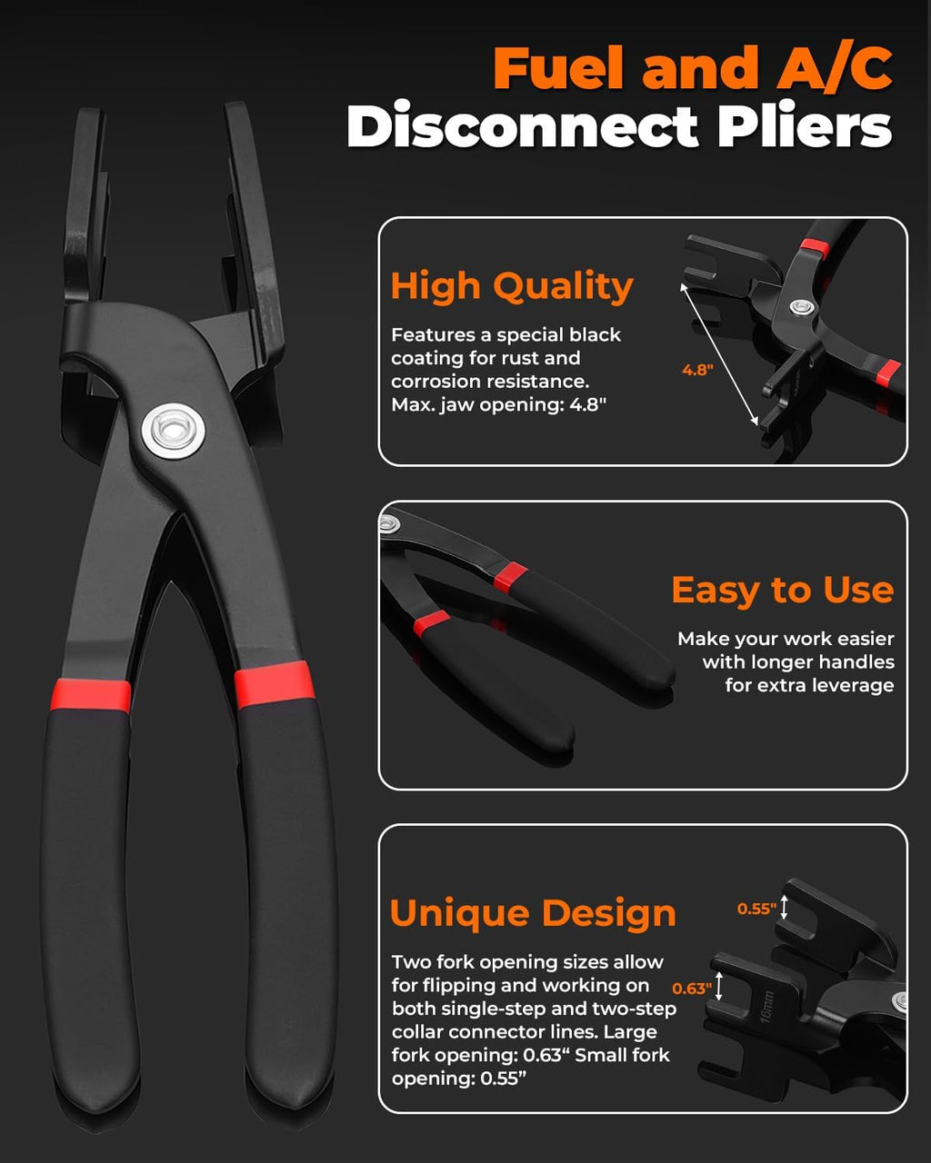 45 piece fuel line disconnect tool set, side view
