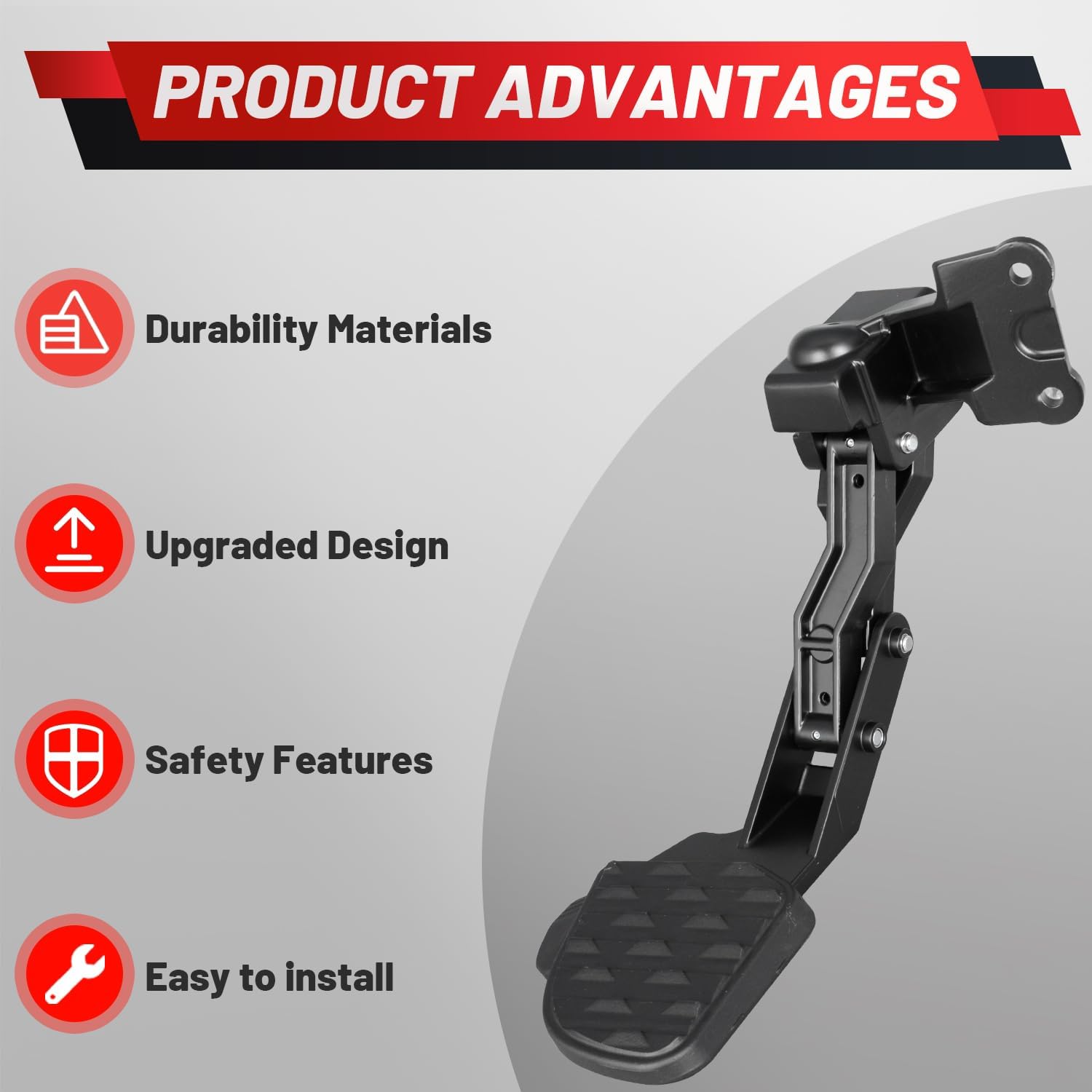 82215842AG Upgraded Rear Bed Step Retractable Bumper Step Compatible with 2019-2024 Ram 2500 3500 Truck Folding Truck Tailgate Step Replace 82215842AC 82215842AD 82215842AE 82215842AH