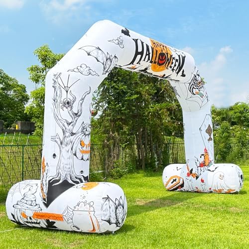 20ft Halloween Inflatable Archway with 250W Blower, Hexagon Inflatable Arch f...