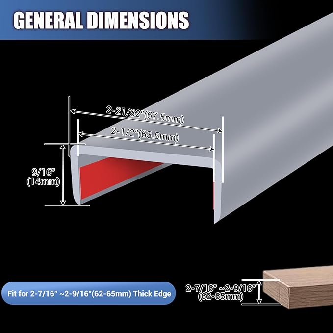 Rubber Edge Trim, Flexible Self Adhesive U Shaped Peel and Stick Edge Banding - Image 2