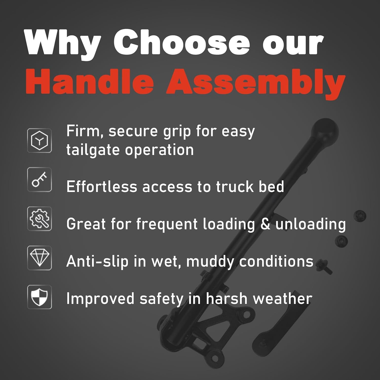 Auxiliary Tailgate Step Handle Compatible with Chevrolet GMC Sierra | Compatible with Chevy Silverado GMC Sierra 1500 2500HD 3500HD 2019 2020 2021 2022 2023 2024 2025 2026 Bed Grab Assist Handle