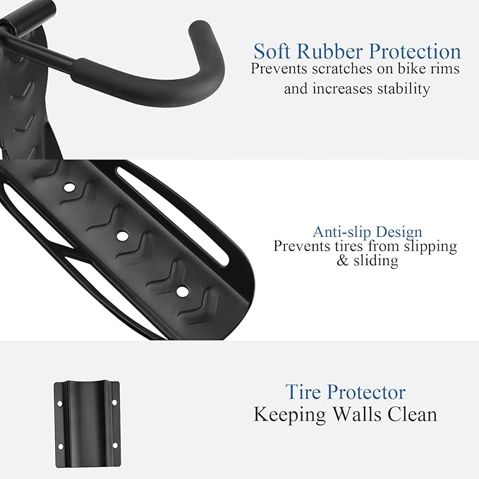 Garage Bike Rack Wall Mount, Bike Hanger Hooks, Heavy Duty Vertical Bicycle - Image 3