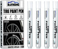 Tire Paint Pen, 4 Pack White Marker Pen Tire Paint Marker Pen Oil Based Car Tire Tracing Pen for Auto Rubber Tyre (White)