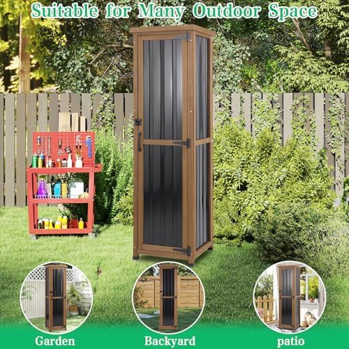 tall outdoor storage cabinet, weatherproof wooden garden potting, package contents