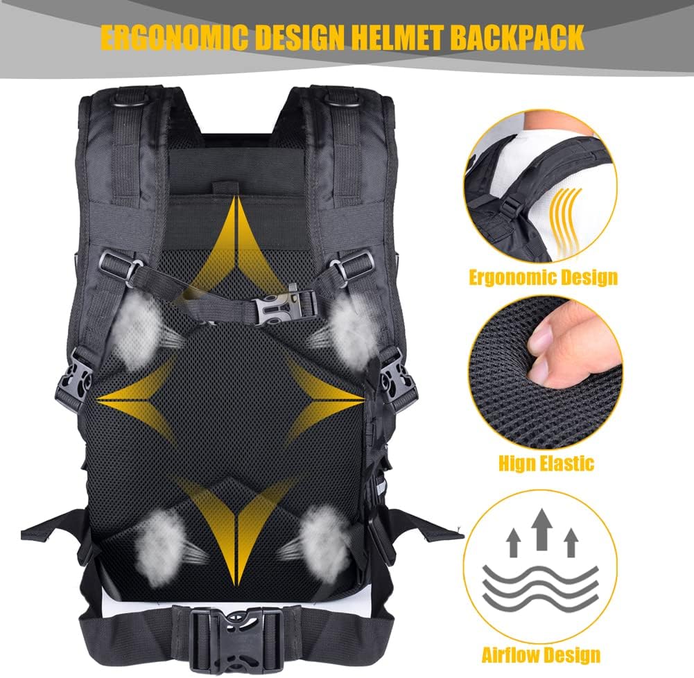 Large Capacity Motorcycle Helmet Backpack, Waterproof Motorcycle Backpack for Men Riding Hiking Cycling Backpack