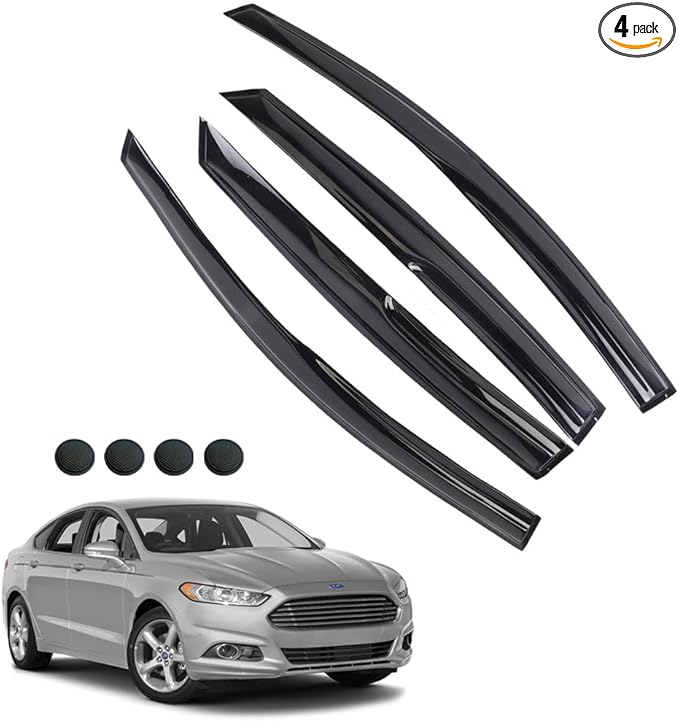 Rain Guards for Fusion 2013-2020, Tape-on Side Window Deflectors for Fusion by LETINGFAR
