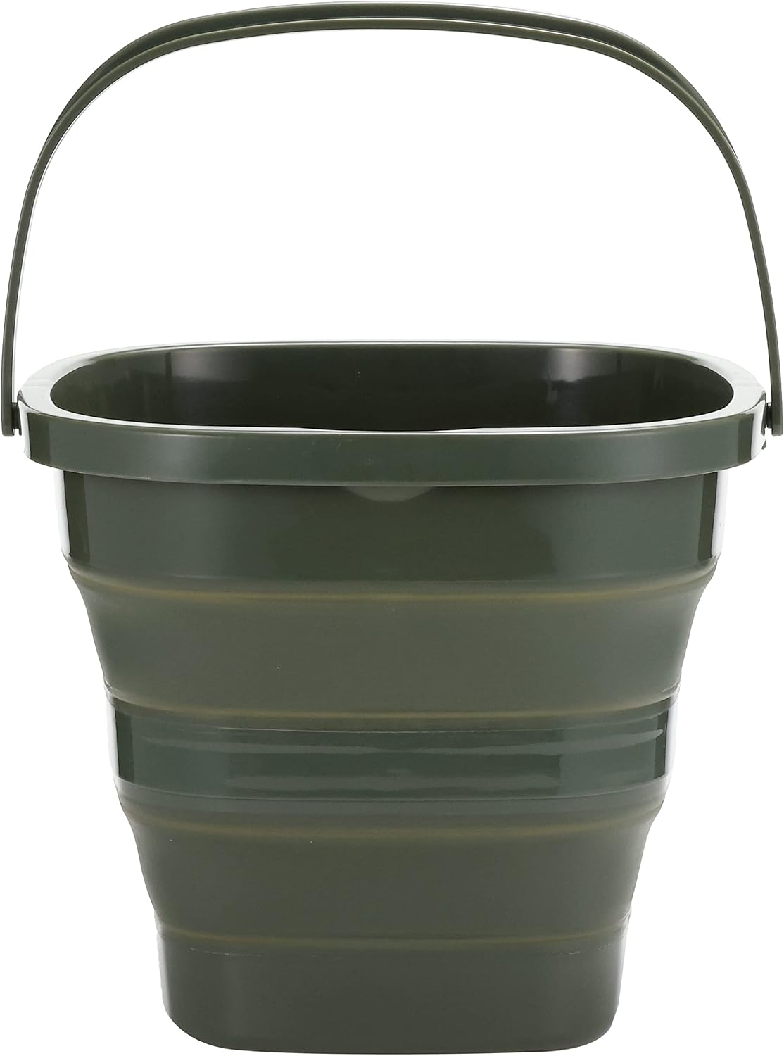 BUNDOK BD-602KA Folding Bucket, 3.2 gal (10 L), Khaki, Folding, Compact Storage
