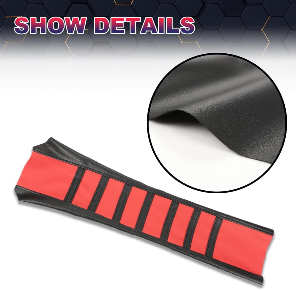 PIT66 Motorcycle Soft Leather Seat Cover, Compatible with Honda CR125R CR250R CR500R CR80R CRF100F CRF125F CRF150F (Red)